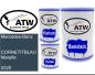Preview: Mercedes-Benz,  CORNETITBLAU Metallic, 5228: 500ml Lackdose + 500ml Klarlack + 250ml Härter - Set, von ATW Autoteile West.